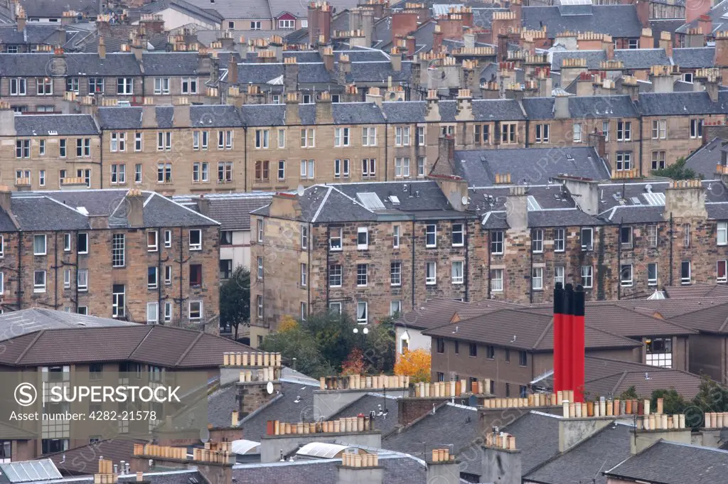 Scotland, Edinburgh, Edinburgh. A view across the Edinburgh rooftops.