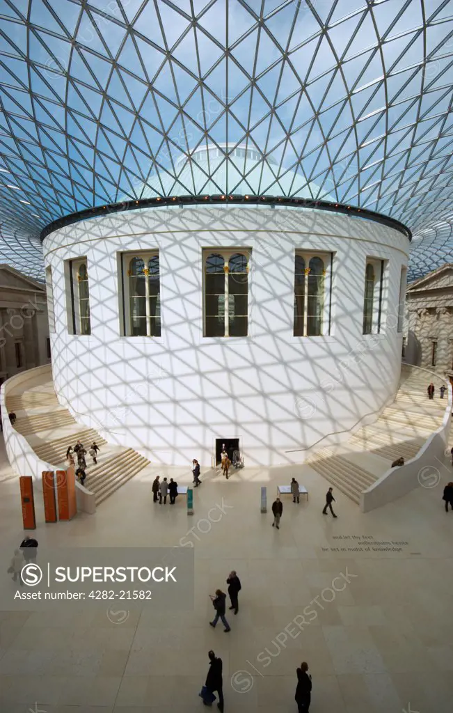 England, London, British Museum. The Great Court at the British Museum designed by internationally acclaimed firm of architects Foster and Partners.