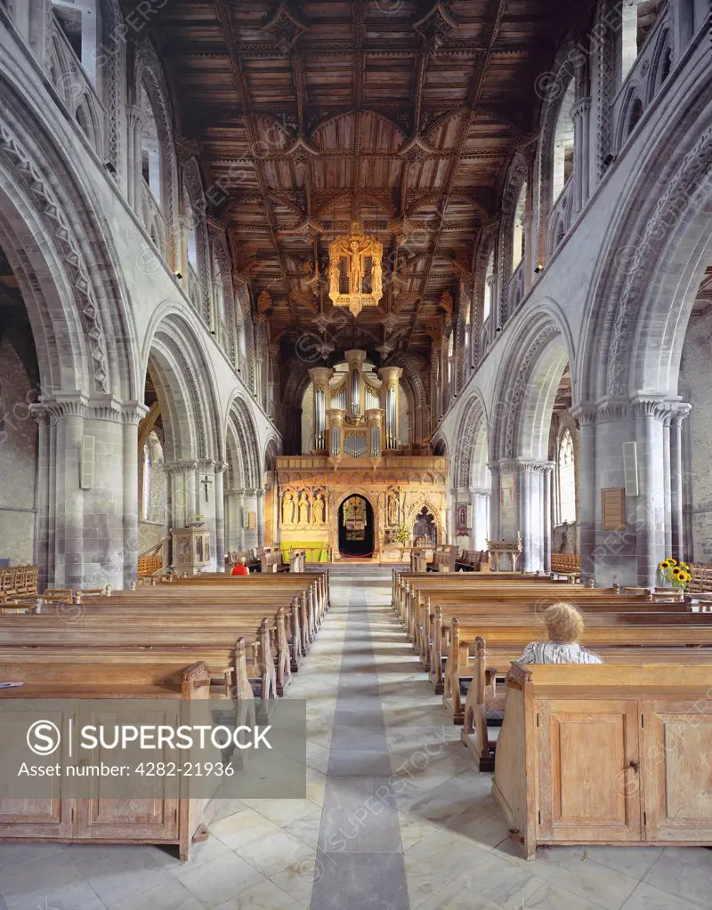 South Wales, Pembrokeshire, St David's. Interior of St Davids Cathedral.