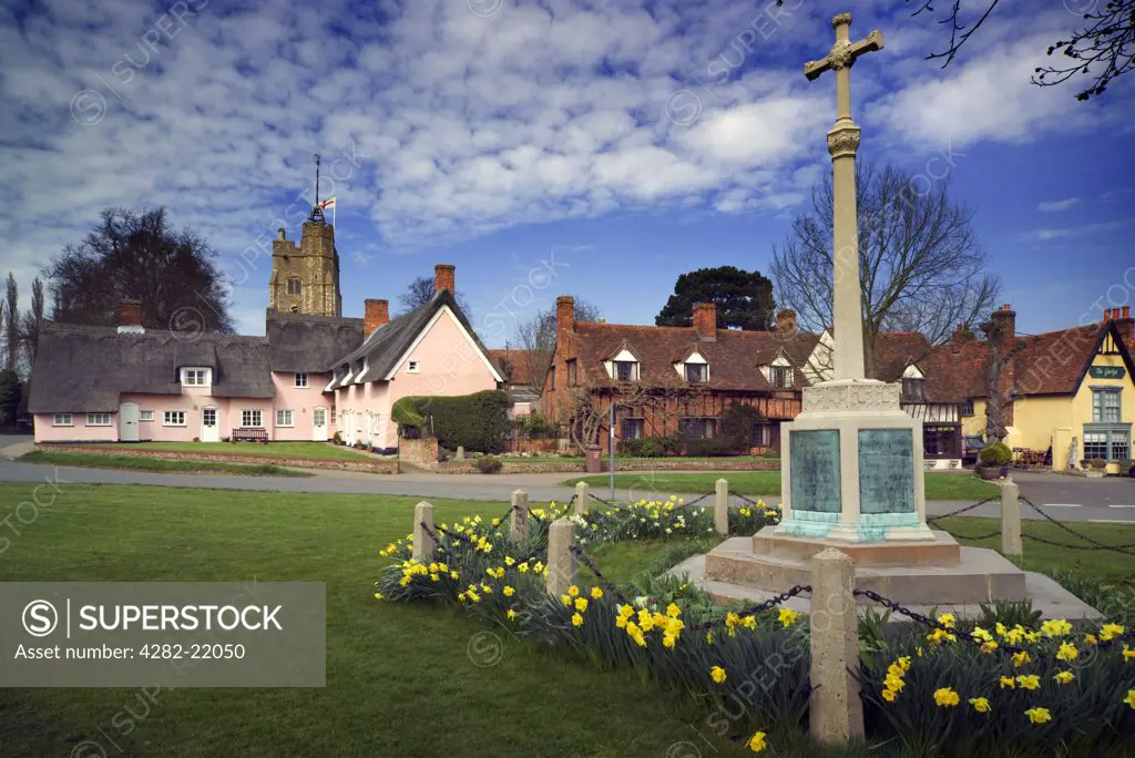 England, Suffolk, Cavendish. Spring arrives in the village of Cavendish.