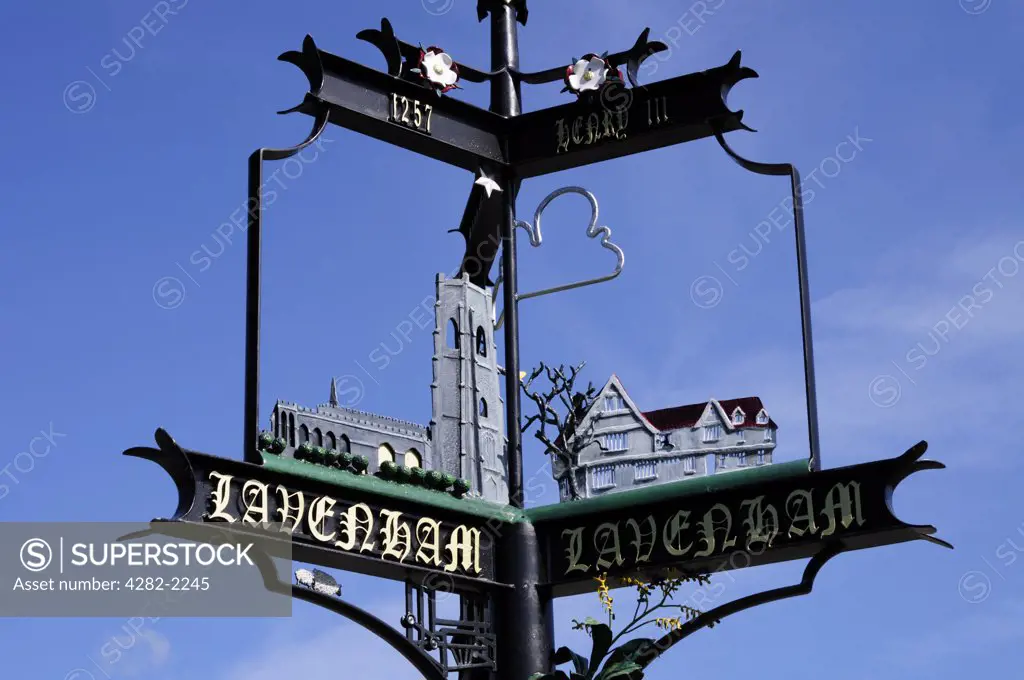 England, Suffolk, Lavenham. Lavenham Village Sign.