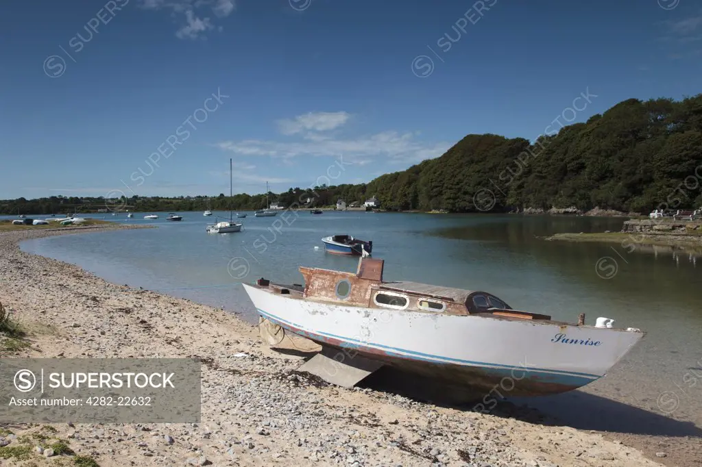 Wales, Anglesey, Red Wharf Bay. The pretty little harbour at Red Wharf Bay on the Isle of Anglesey in Wales.