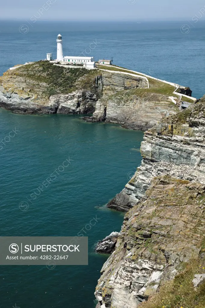 Wales, Anglesey, South Stack. South Stack Lighthouse, a spectacular lighthouse just off Holy Island on the north west coast of Anglesey.
