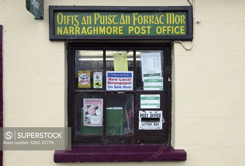 Republic of Ireland, County Kildare, Narraghmore. Post Office and general store in the tiny hamlet of Narraghmore.