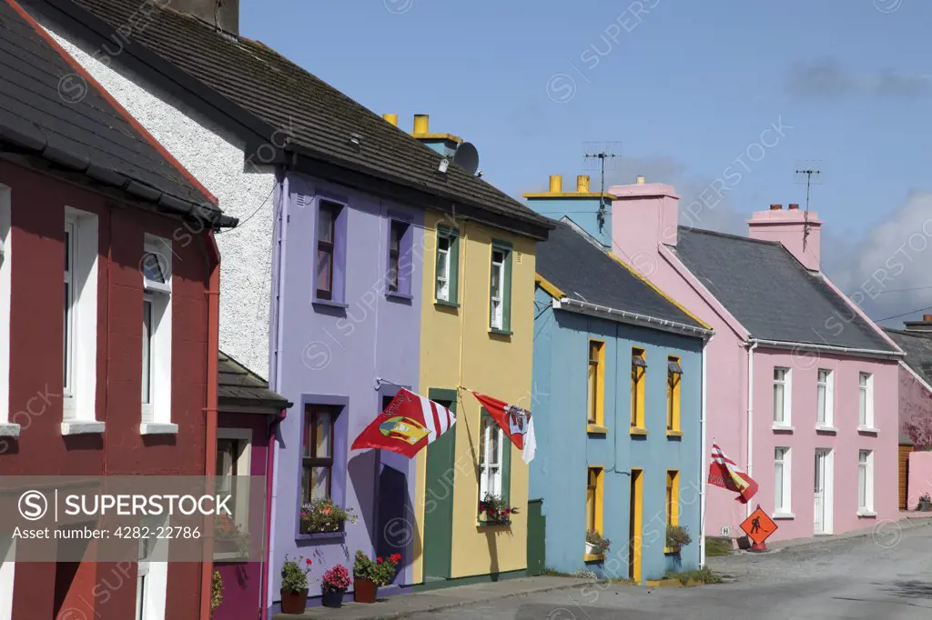 Republic of Ireland, County Cork, Eyeries. Vernacular housing in the picturesque village of Eyeries.