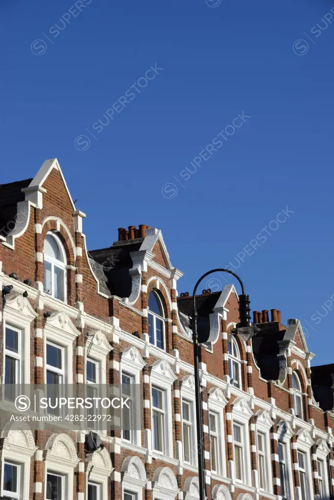 England, London, Muswell Hill. Ornate Victorian building facades in Muswell Hill Broadway.