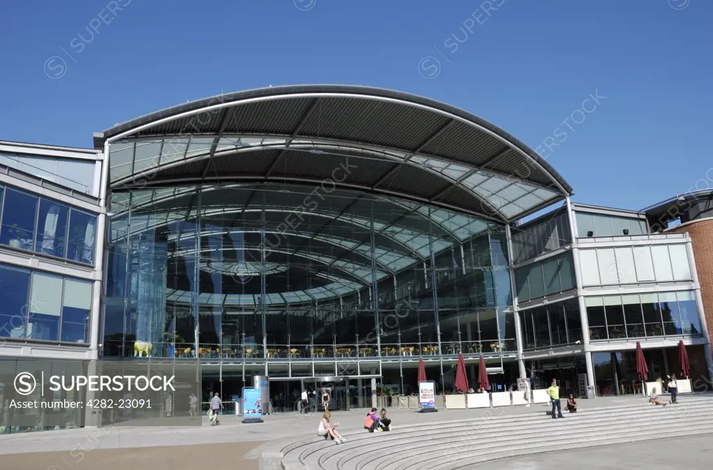 England, Norfolk, Norwich. The Forum building, the landmark Millennium project for the East of England and home to the Norfolk & Norwich Millennium Library.