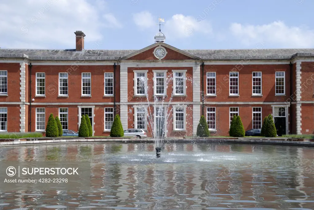 England, Hampshire, Winchester. Peninsula Square, formerly home to a military barracks, is now one of the most desirable places to live in Winchester.