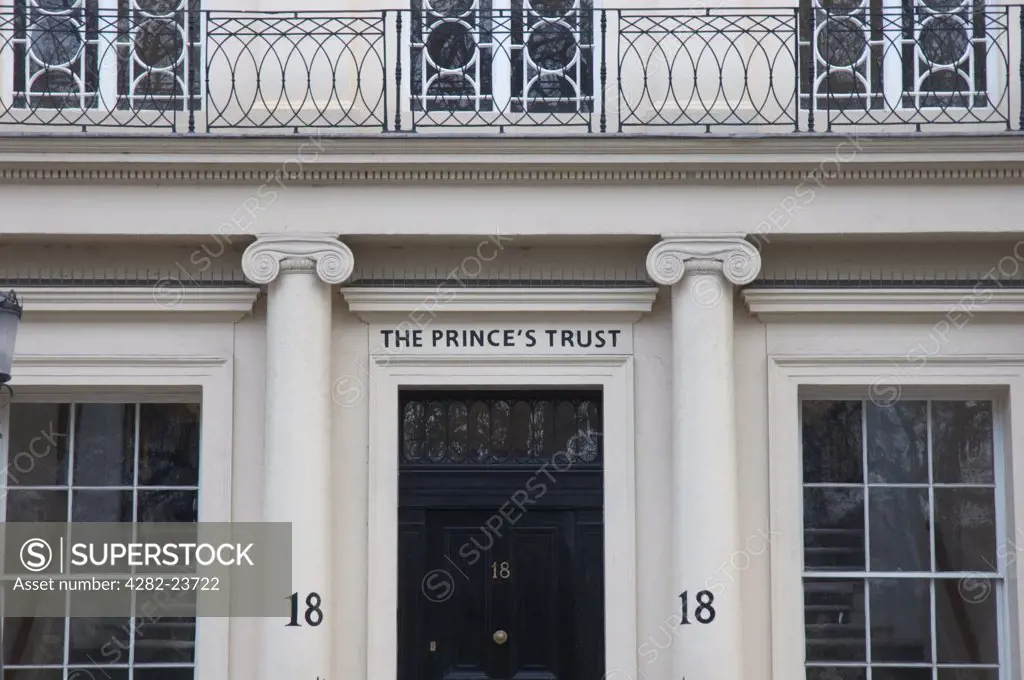 England, London, Regent's Park. Facade of the headquarters of the Princes Trust in Park Square East.