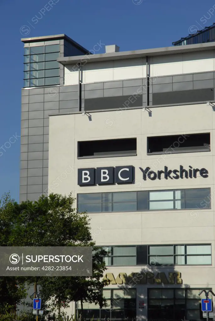 England, West Yorkshire, Leeds. The exterior of BBC Yorkshire headquarters in St Peter's Square.