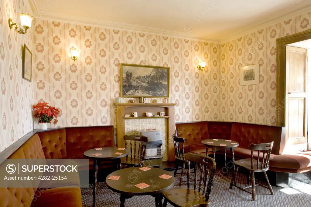 Wales, Carmarthenshire, Llansteffan. Pub lounge at The Rose and Crown pub.