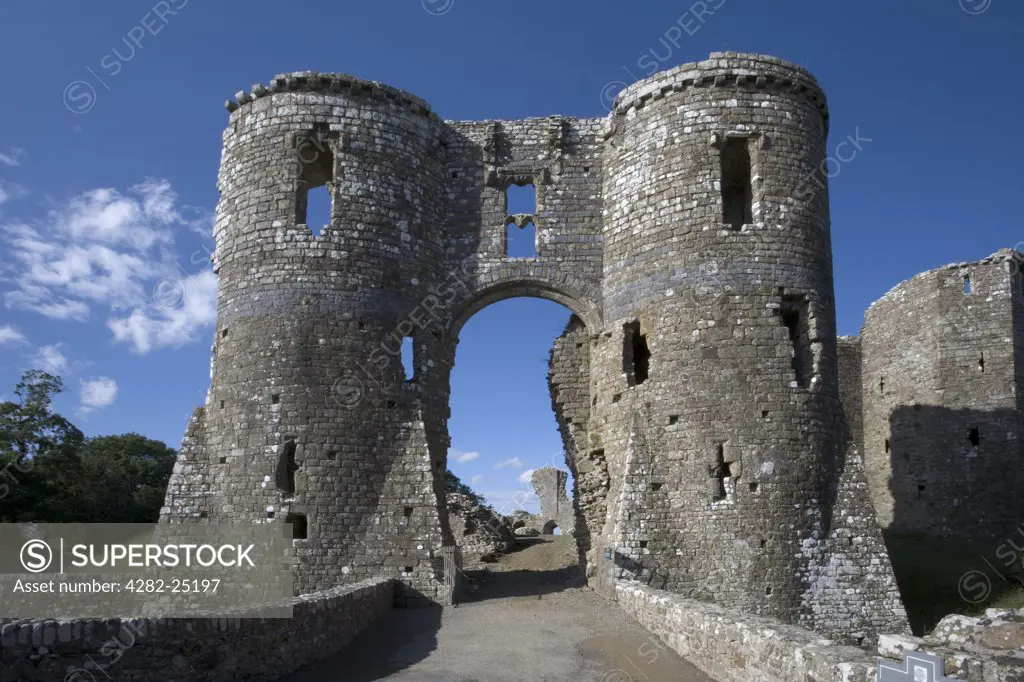 Wales, Pembrokeshire, Llawhaden Castle. Exterior of Llawhaden Castle.