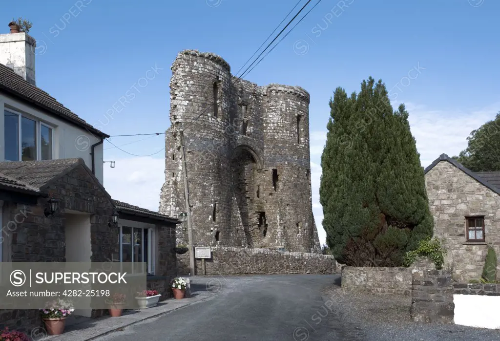 Wales, Pembrokeshire, Llawhaden Castle. Exterior of Llawhaden Castle.