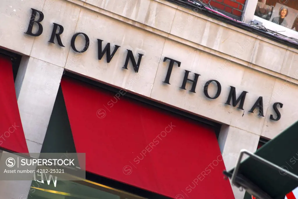 Republic of Ireland, Dublin, Grafton Street. The exterior of the Brown Thomas shop at Grafton Street in Dublin.