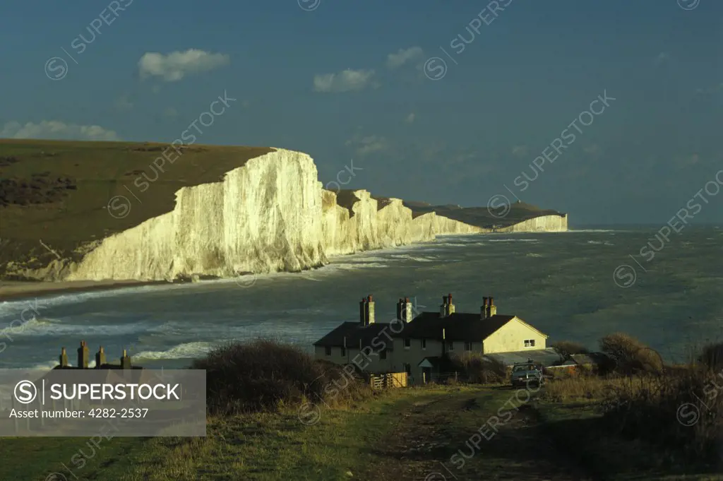 England, West Sussex, Seaford. A winter's day at the Seven Sisters.