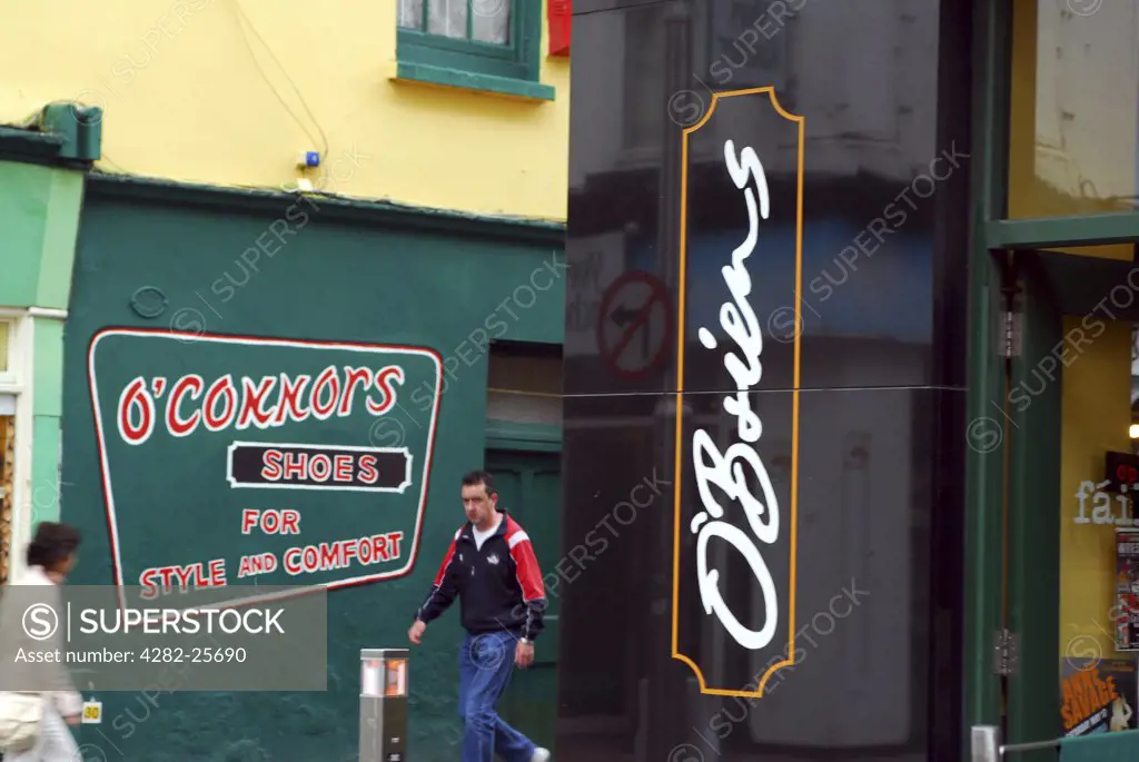 Republic of Ireland, County Cork, Central Cork. Shop signs from a street scene in central Cork.