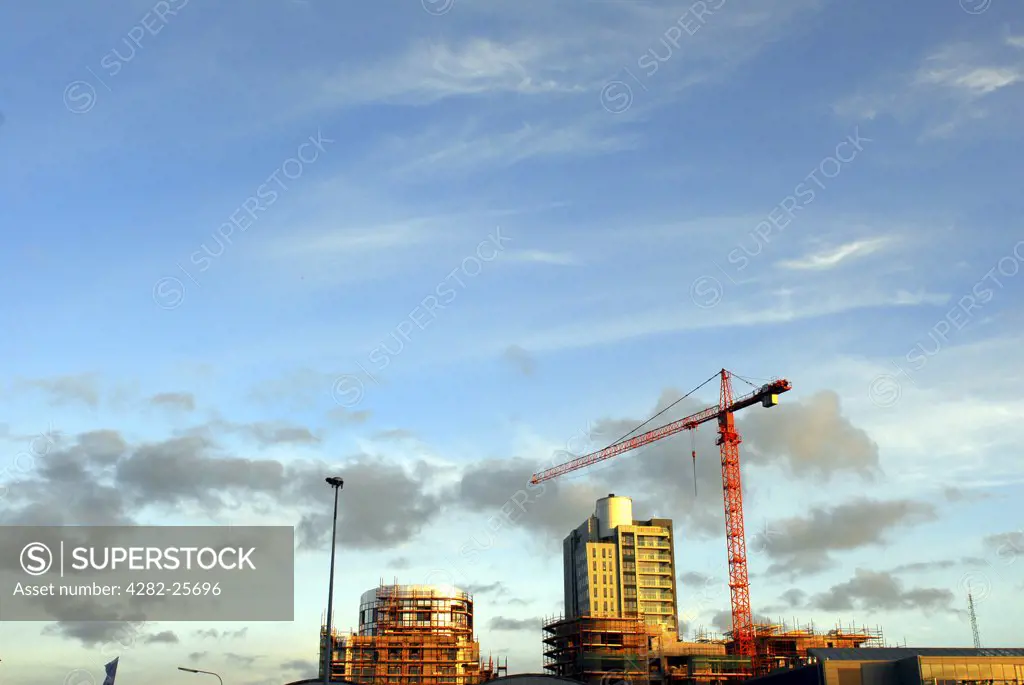 Republic of Ireland, County Cork, Docks. A view to building development work at Cork docks.