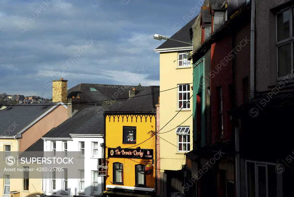 Republic of Ireland, County Cork, Central Cork. The tops of buildings from a street scene in central Cork.