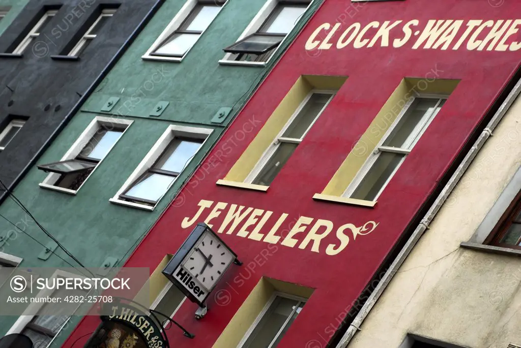 Republic of Ireland, County Cork, Central Cork. Exterior view of a Jewellers in central Cork.