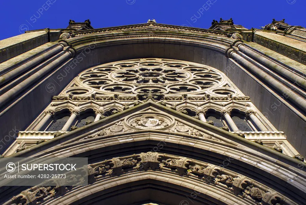 Republic of Ireland, County Cork, Cobh. Looking up at the detailed arches  of Cobh Cathedral in Cork.