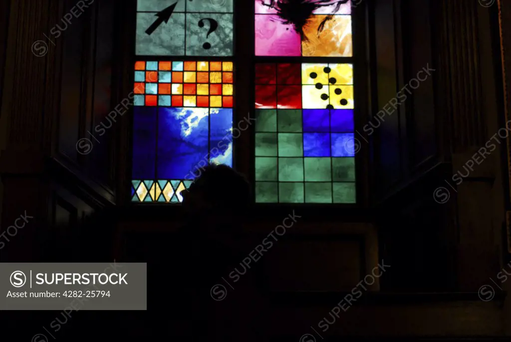 Republic of Ireland, County Cork, Crawford Art Gallery. A stained glass window at Crawford Art Gallery in Cork.