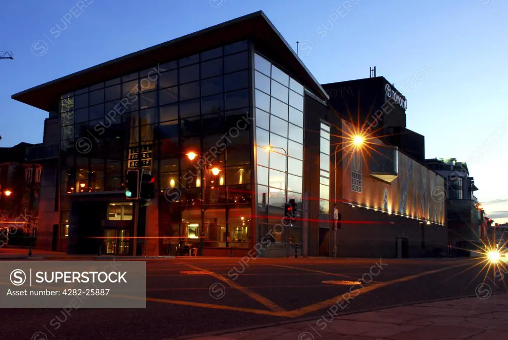 Republic of Ireland, County Cork, Opera House. A night time view of the Cork Opera House.