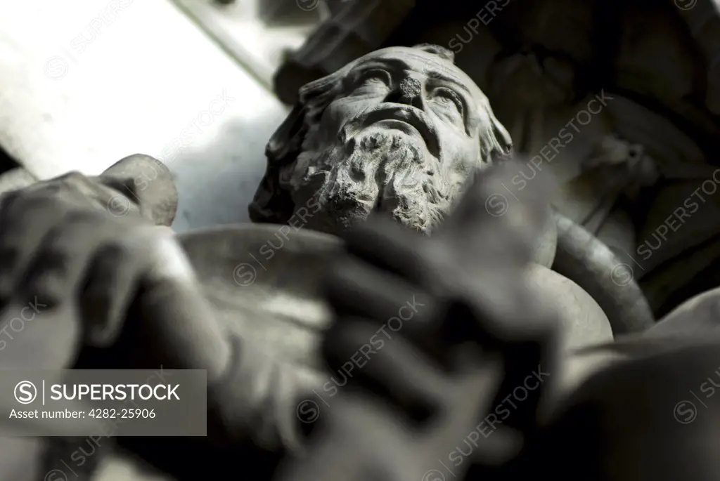 Republic of Ireland, County Cork, St Finbarre's Cathedral. Close up of a statue at St Finbarre's Cathedral in Cork.
