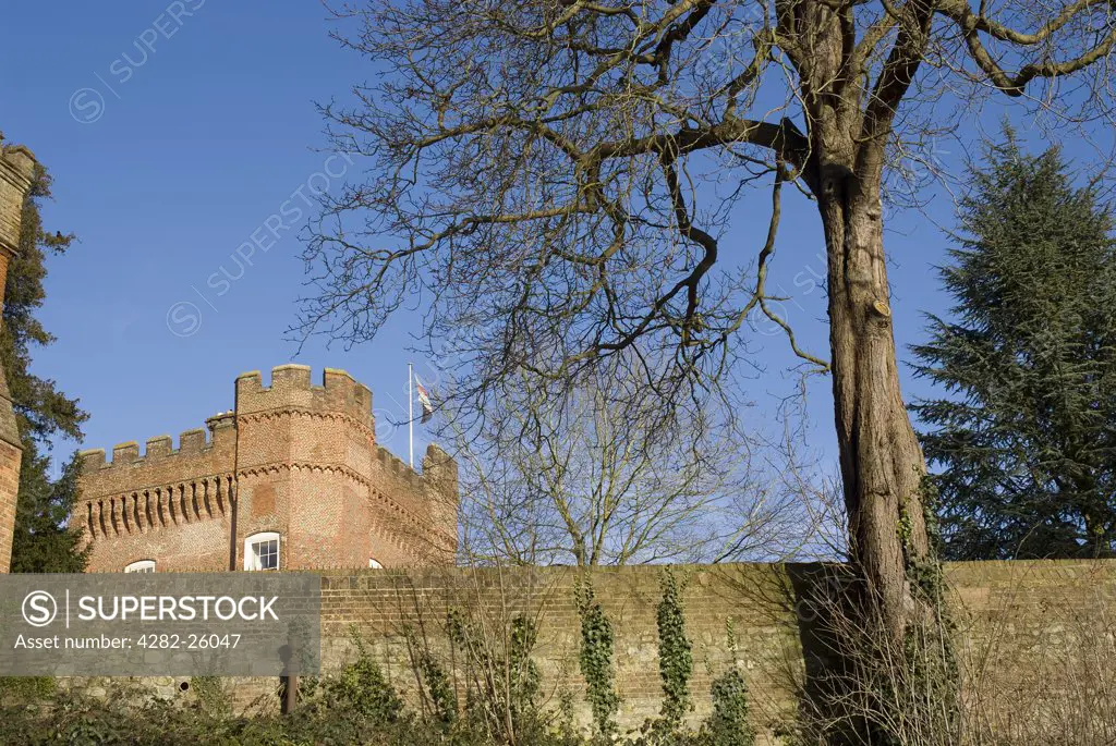 England, Surrey, Farnham. View of part of Farnham Castle. Nearly continuos occupancy over the last 800 years have made this one of the most important historical buildings in the south of England.