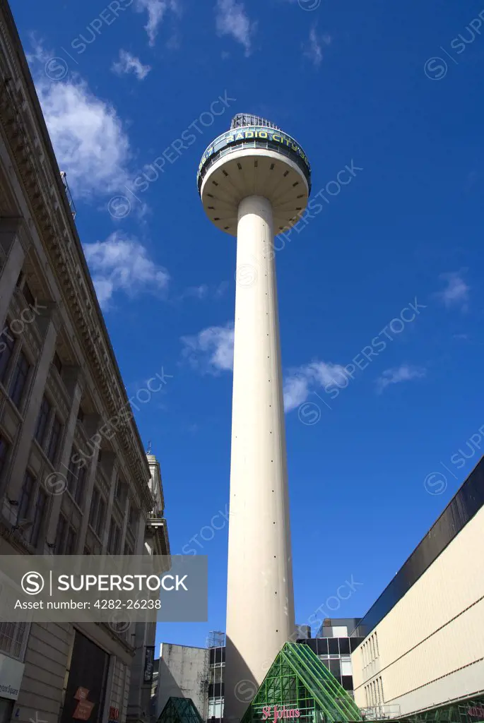 England, Merseyside, Liverpool. Radio City Tower, built in 1965 and originally called St John's Beacon. It used to house a rotating restaurant but is now open to the public as an observation platform.