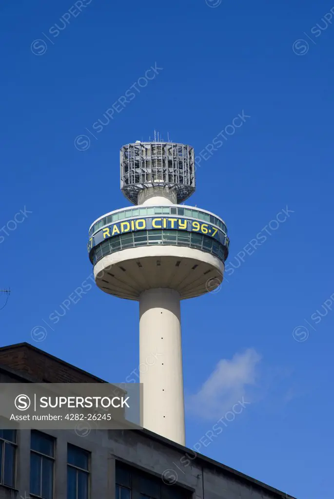 England, Merseyside, Liverpool. Radio City Tower, built in 1965 and originally called St John's Beacon. It used to house a rotating restaurant but is now open to the public as an observation platform.