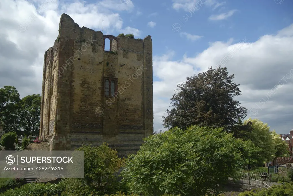 England, Surrey, Guildford. A view of Guildford Castle.