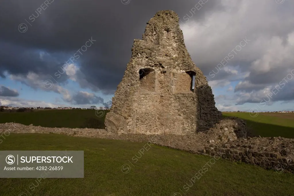 England, Essex, Hadleigh. Part of the remains of Hadleigh Castle, an impressive ruin of a fortress built over 700 years ago in Hadleigh Castle Country Park.