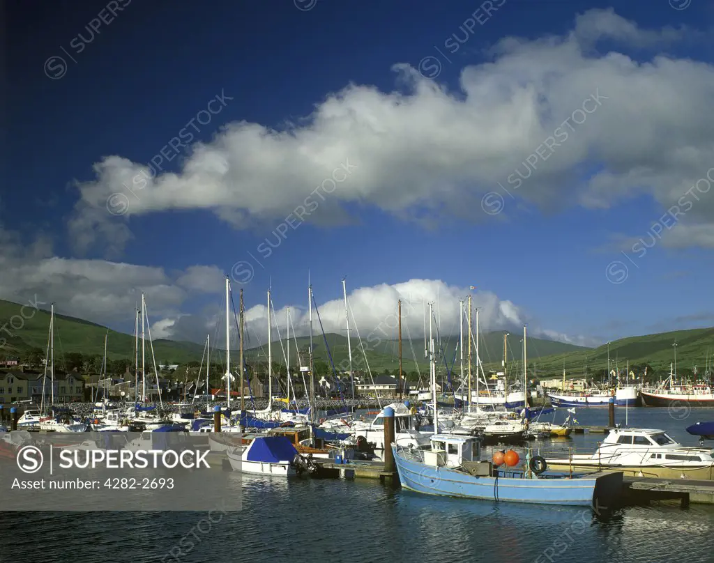 Republic of Ireland, County Kerry, Dingle. Boats in Dingle town harbour.