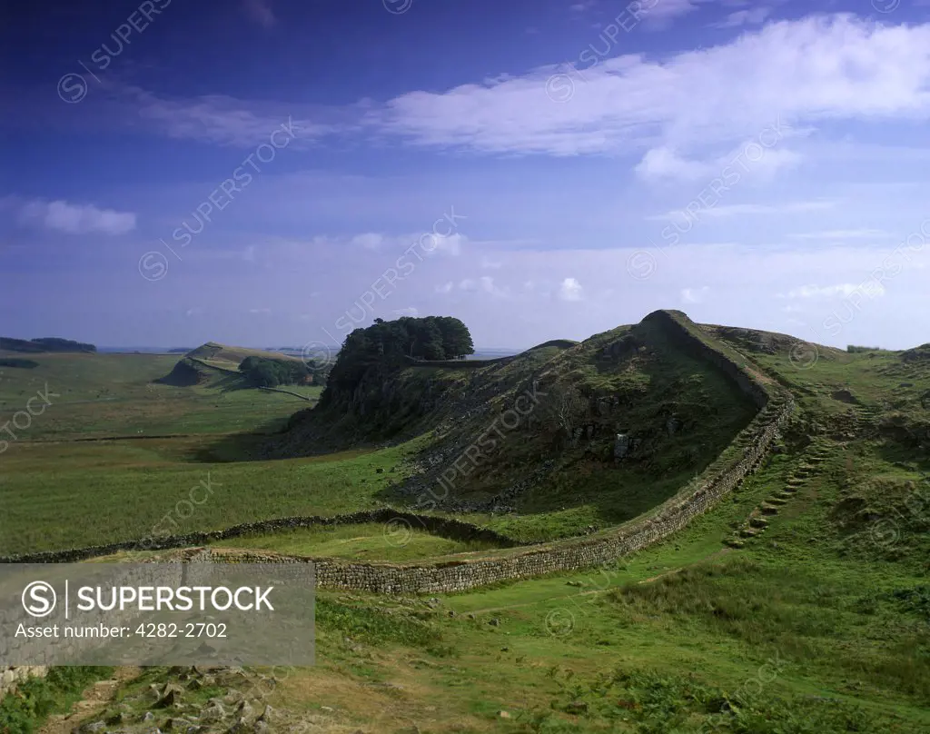 England, Northumberland, Housesteads Mile Fort. Hadrian's Wall at Housesteads Mile Fort.