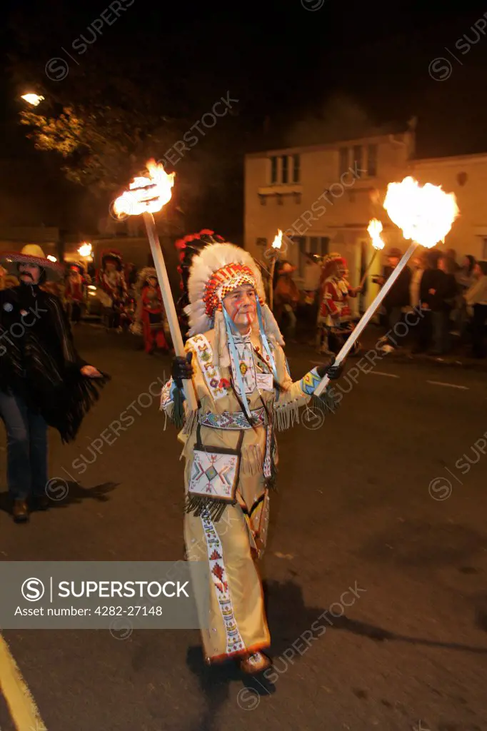 England, East Sussex, Lewes. Lewes Bonfire Night Parade.