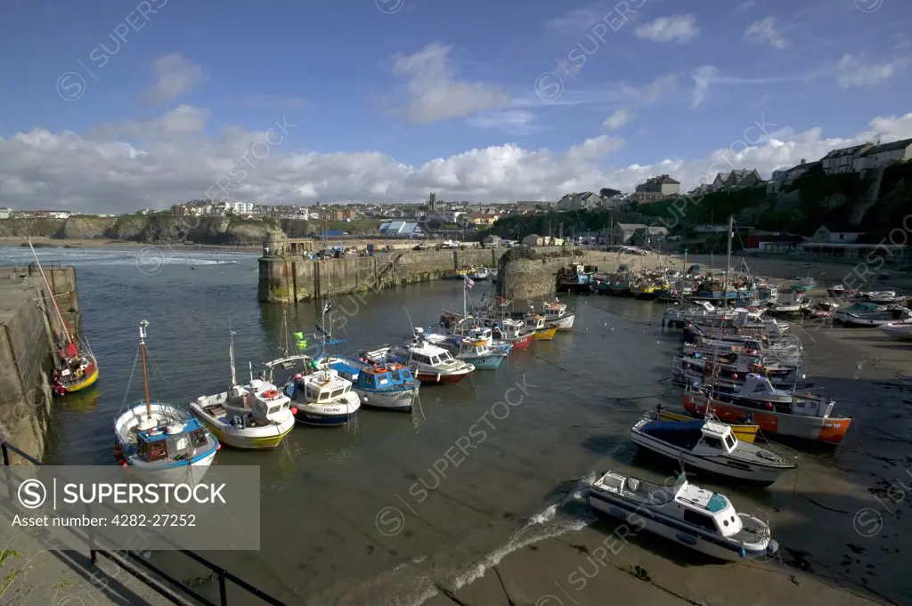 England, Cornwall, Newquay. A general view of Newquay Harbour.