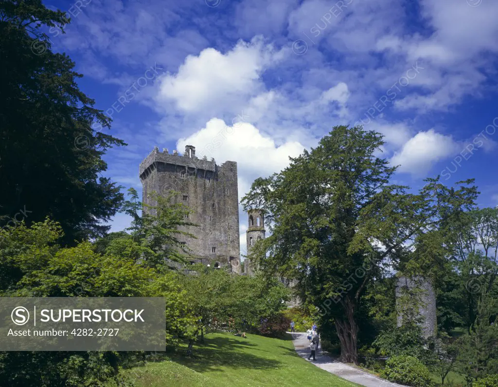 Republic of Ireland, County Cork, Blarney. A view up the hill to Blarney Castle.