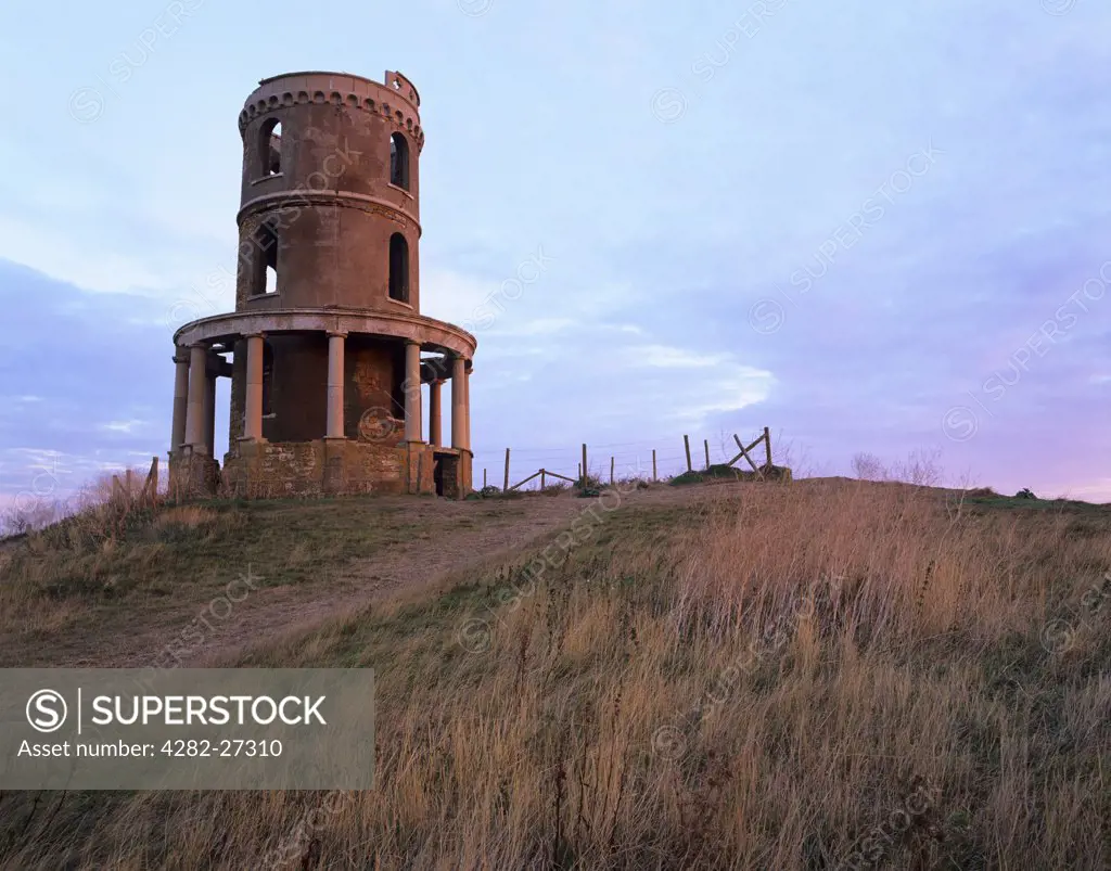 England, Dorset, Kimmeridge. The Clavell Tower, a historic landmark in Kimmeridge Bay built in 1830, restored and relocated 25 metres from its original position to stop it falling into the sea.
