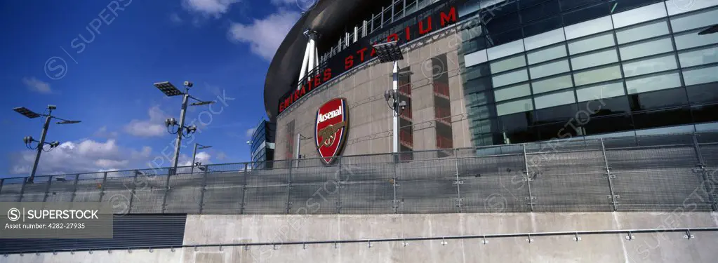England, London, Emirates Stadium. Exterior view of the Emirates Stadium, home to Arsenal Football Club.