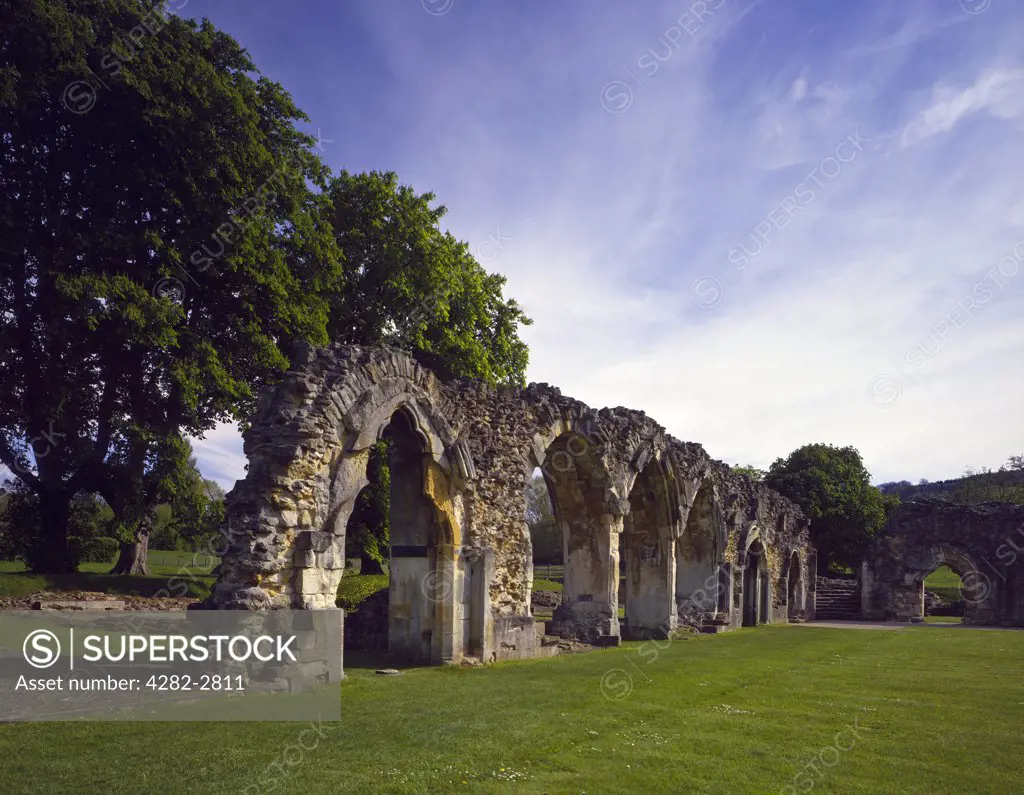 England, Gloucestershire, Hayles Abbey. A view to the remains of Hayles Abbey.