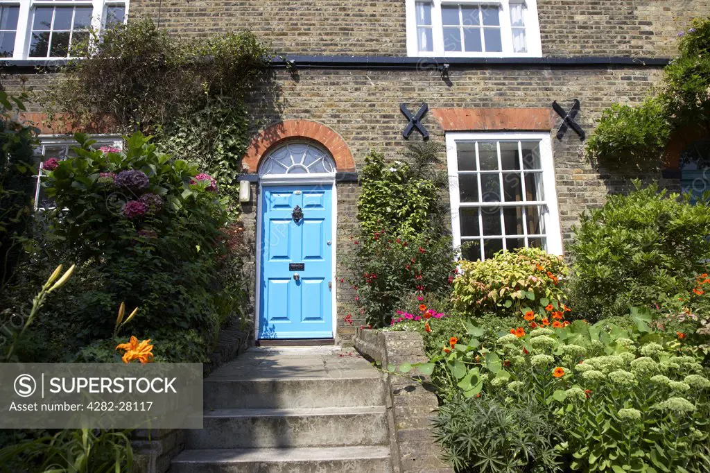 England, London, Hampstead. Exterior view of a house at Fask Walk in Hampstead.