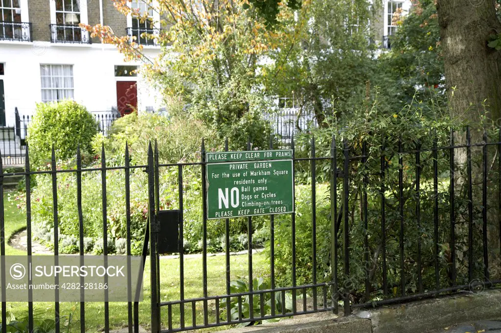 England, London, Markham Square. A private garden off of the Kings Road.