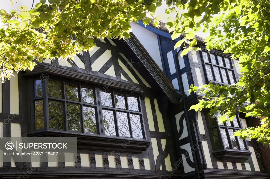 England, Shropshire, Shrewsbury. Black and white timber framed buildings in the historic market town of Shrewsbury.