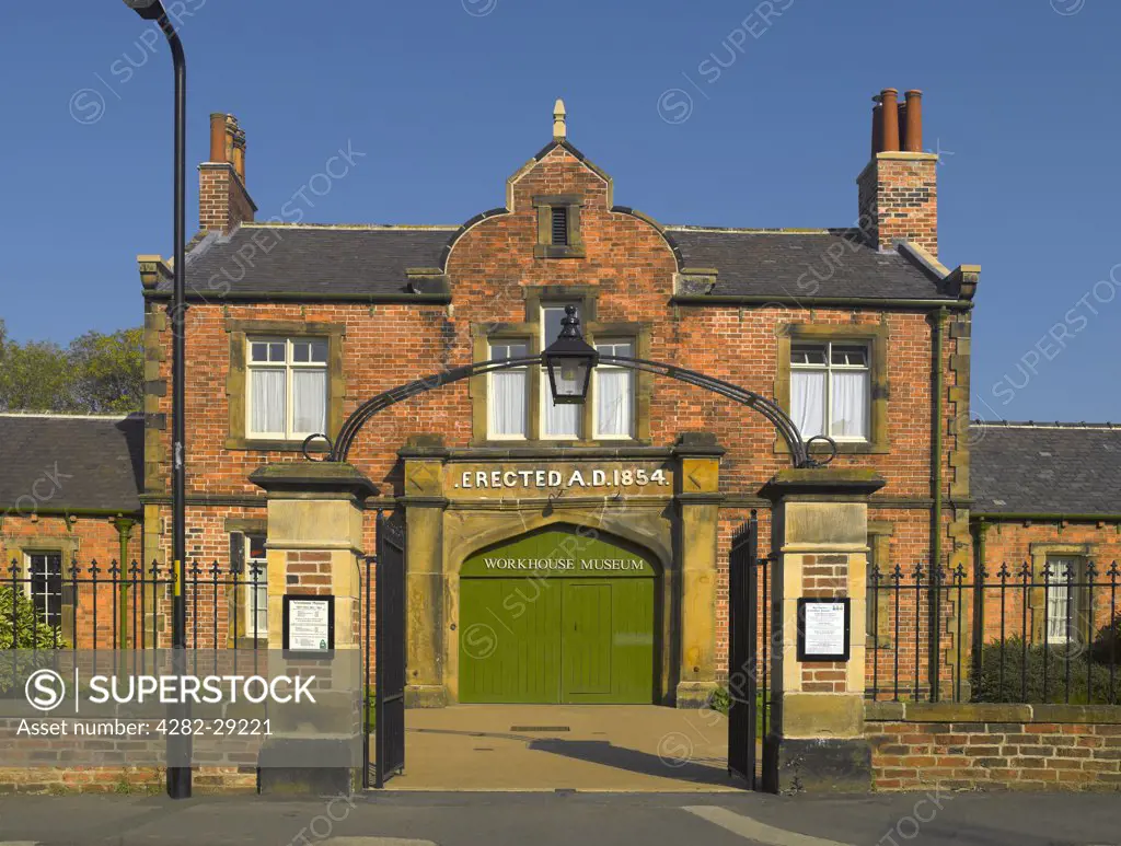 England, North Yorkshire, Ripon. The Workhouse Museum in Allhallowgate. The museum is housed in the Gatehouse building and aims to give visitors a glimpse of life in a Victorian workhouse.