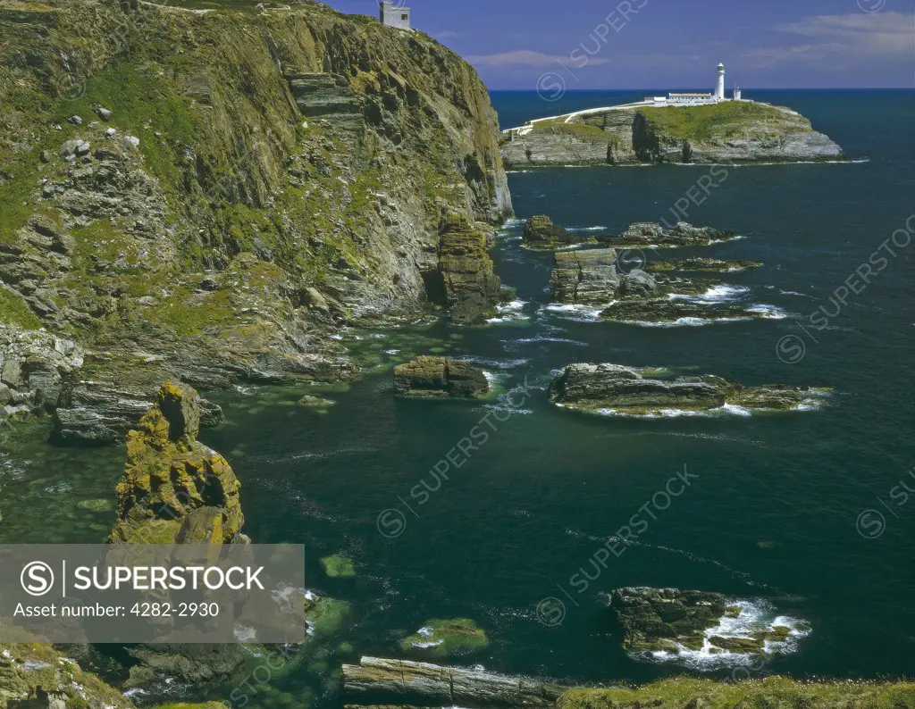 Wales, Anglesey, South Stack. South Stack lighthouse on the Isle of Anglesey.