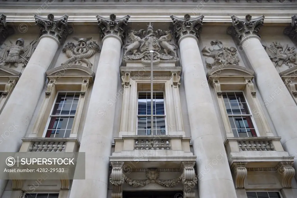 England, London, City of London. The facade of Goldsmiths' Hall, designed by Philip Hardwick and opened in 1835.