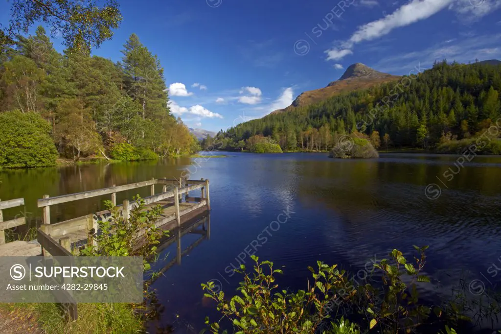 Scotland, Highland, Glencoe. The Pap of Glencoe above Glencoe Lochan.