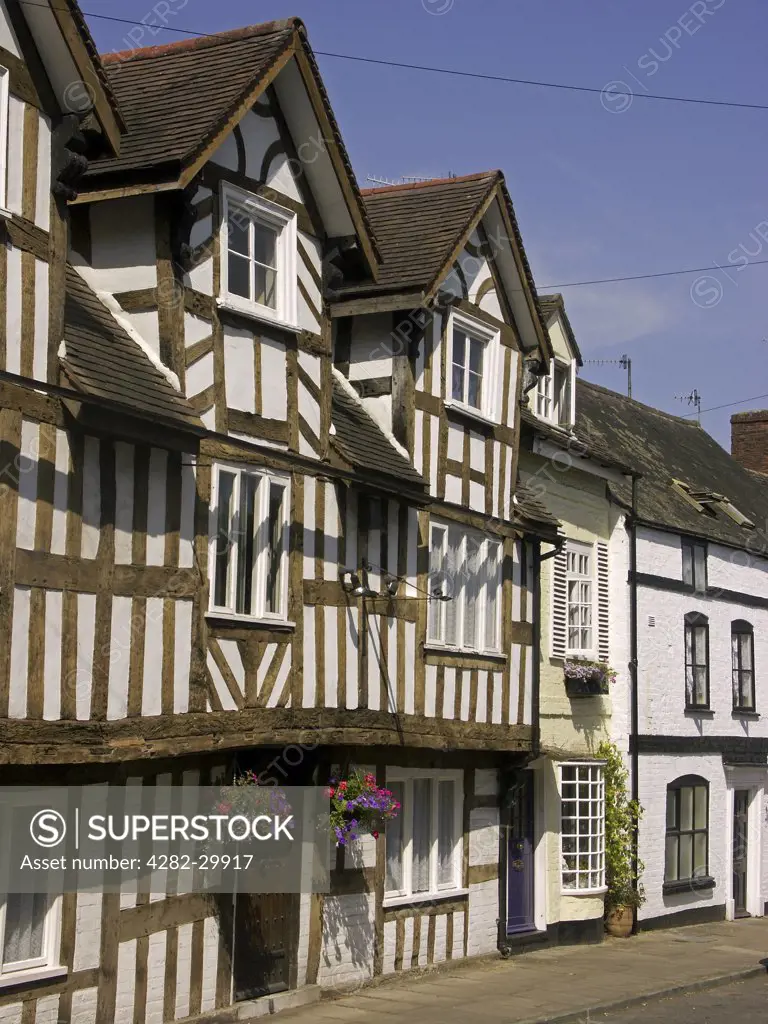 England, Shropshire, Ludlow. Half Timbered Buildings in Corve Street, Ludlow. Ludlow was described by the English poet and writer John Betjeman as 'The Most Perfect Town in England'.