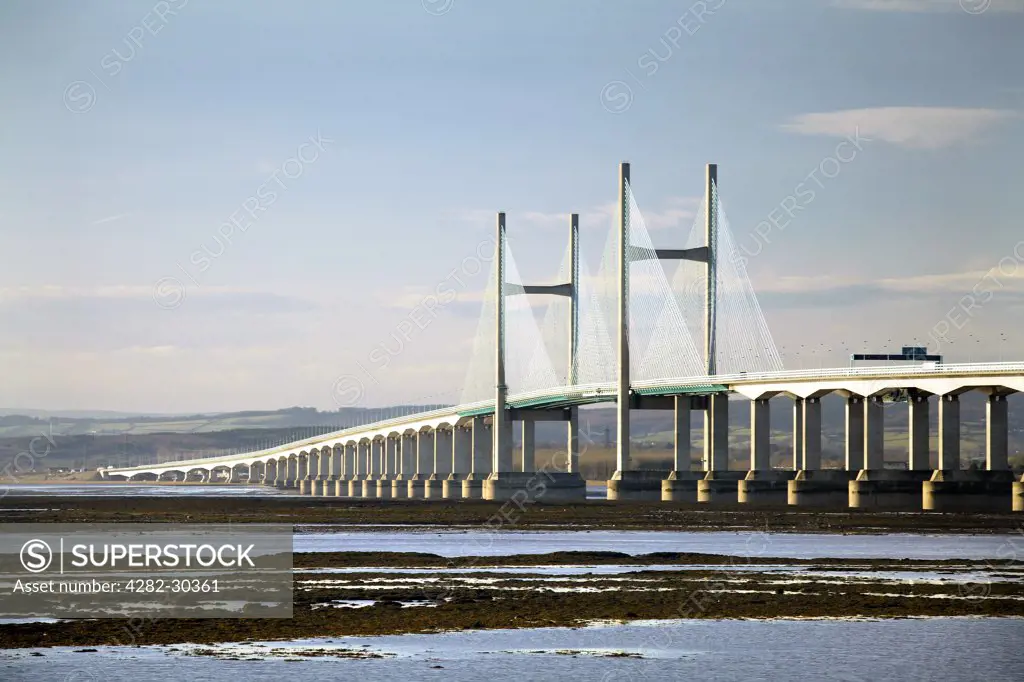 England, Gloucestershire, Severn Beach. The Second Severn Crossing over the Severn estuary linking England and Wales.