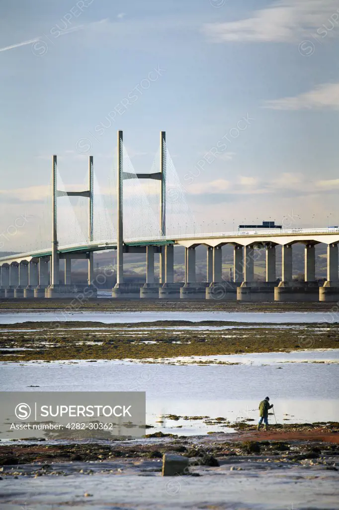 England, Gloucestershire, Severn Beach. The Second Severn Crossing over the Severn estuary linking England and Wales.